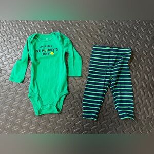 Baby unisex St Patrick’s day set size 9 months